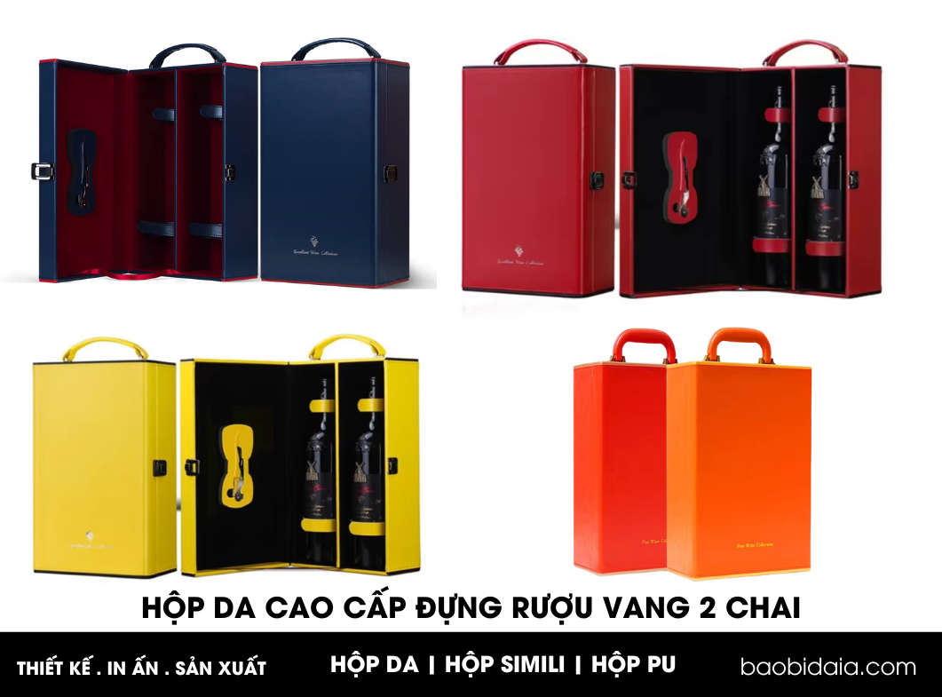 Hộp Da Đựng Rượu Vang 2 Chai